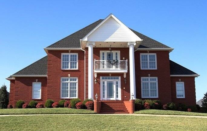 a three story brick house